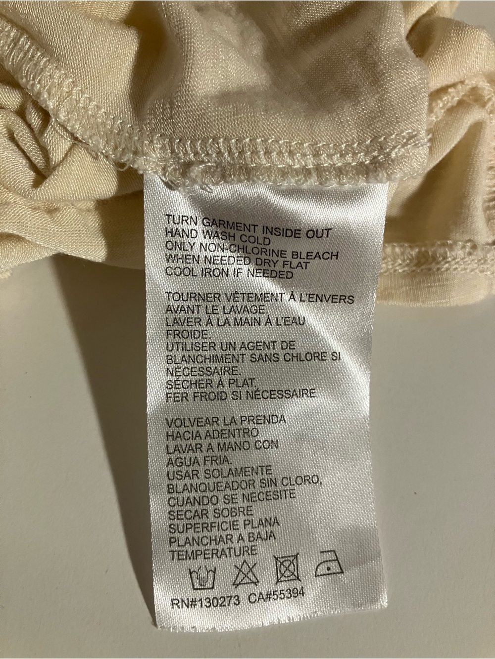 Wrangler Cream Short Sleeve Drawstring Ruffle Hem Top - Picture 5 of 5